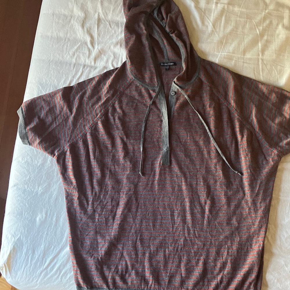 Eileen Fisher Maroon Hooded Top